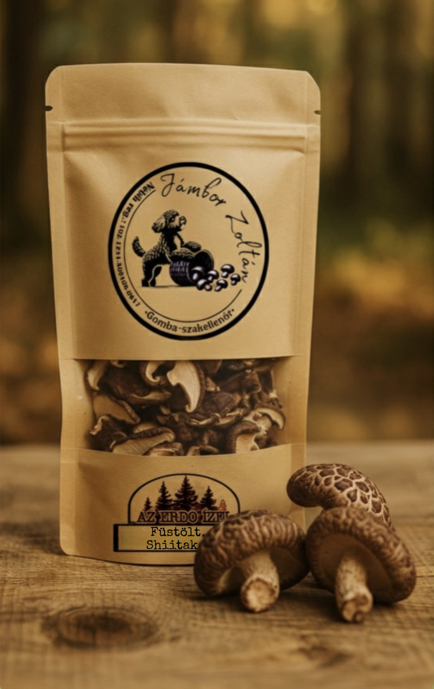 Bükkfán füstölt shiitake